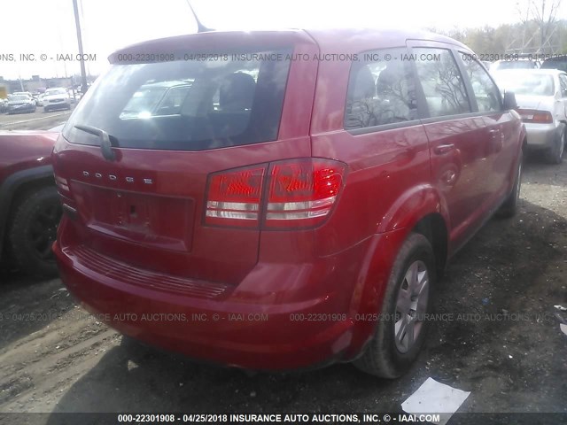 3C4PDCAB2CT314728 - 2012 DODGE JOURNEY SE RED photo 4