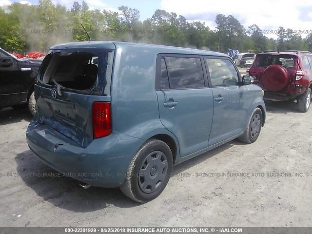 JTLKE50E281000806 - 2008 TOYOTA SCION XB BLUE photo 4