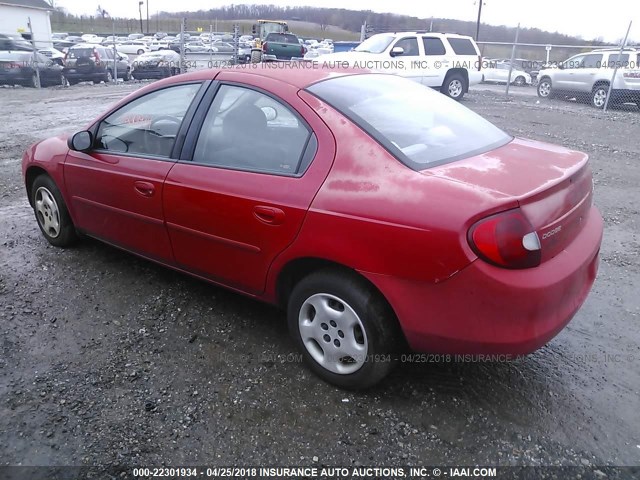 1B3ES46C01D181301 - 2001 DODGE NEON SE/ES RED photo 3