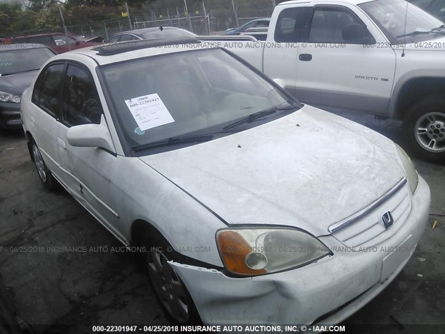 1HGES26721L060752 - 2001 HONDA CIVIC EX WHITE photo 1