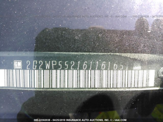 2G2WP552161161651 - 2006 PONTIAC GRAND PRIX WHITE photo 9