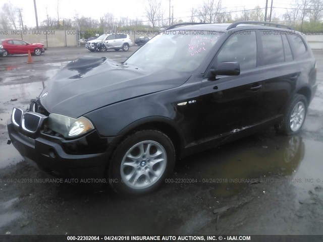 WBXPA73465WC46404 - 2005 BMW X3 2.5I BLACK photo 2