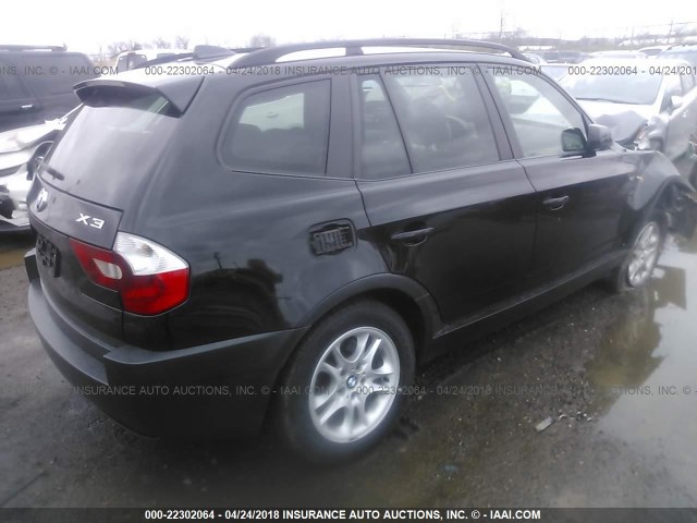 WBXPA73465WC46404 - 2005 BMW X3 2.5I BLACK photo 4