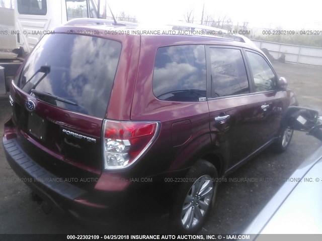 JF2SHBGC1CH419219 - 2012 SUBARU FORESTER TOURING RED photo 4