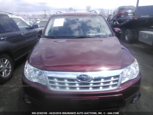 JF2SHBGC1CH419219 - 2012 SUBARU FORESTER TOURING 红色 照片 6