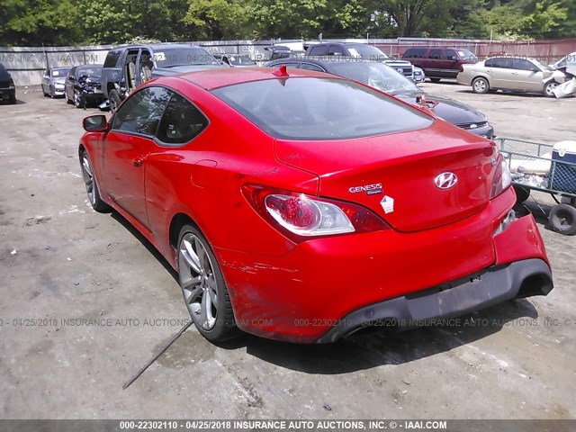 KMHHT6KD8CU068259 - 2012 HYUNDAI GENESIS COUPE 2.0T RED photo 3