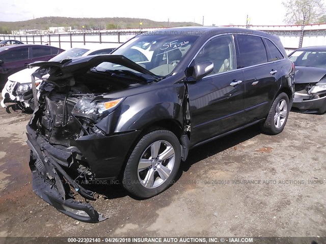 2HNYD2H68AH506985 - 2010 ACURA MDX TECHNOLOGY GRAY photo 2