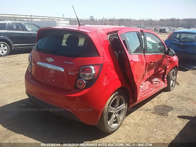 1G1JG6SBXD4182153 - 2013 CHEVROLET SONIC RS RED photo 4