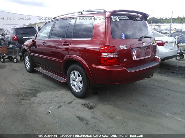 JTEGF21A630089928 - 2003 TOYOTA HIGHLANDER LIMITED RED photo 3