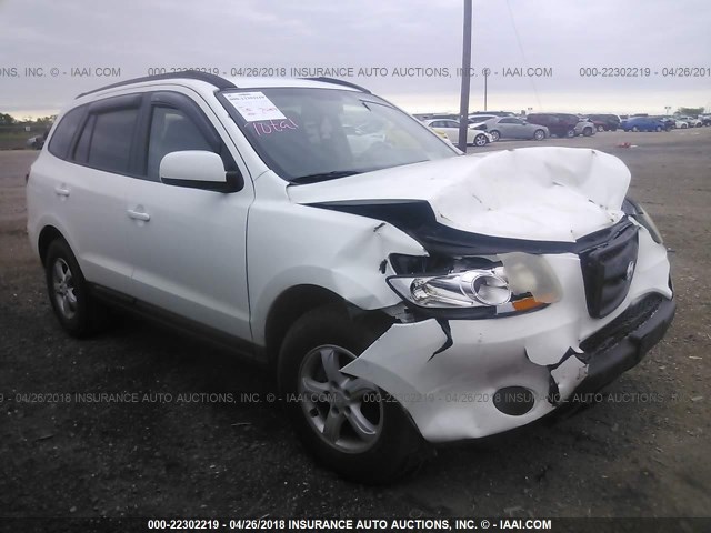 5NMSG13D68H134242 - 2008 HYUNDAI SANTA FE GLS WHITE photo 1