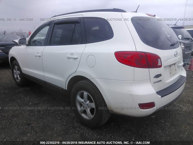 5NMSG13D68H134242 - 2008 HYUNDAI SANTA FE GLS WHITE photo 3