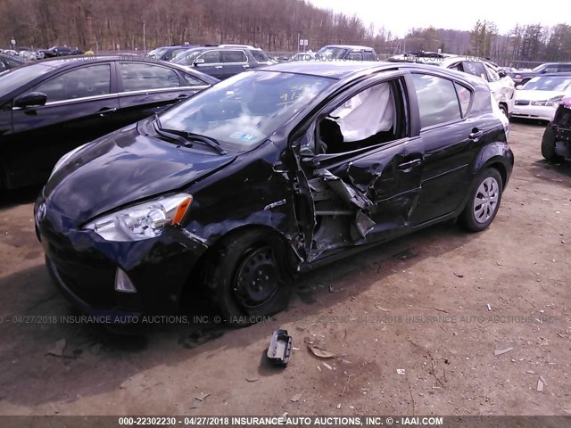 JTDKDTB3XD1541207 - 2013 TOYOTA PRIUS C BLACK photo 2