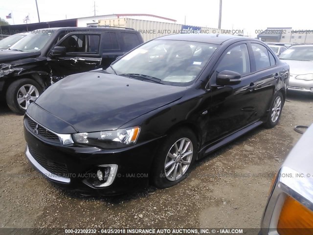 JA32U2FU4GU001513 - 2016 MITSUBISHI LANCER ES BLACK photo 2