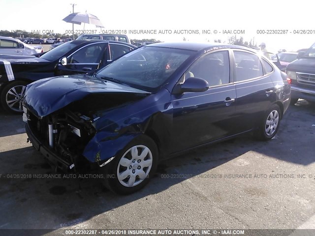 KMHDU46D58U514272 - 2008 HYUNDAI ELANTRA GLS/SE/LIMITED Dark Blue photo 2