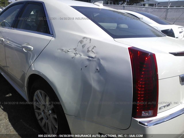 1G6DA5EY6B0167379 - 2011 CADILLAC CTS WHITE photo 6
