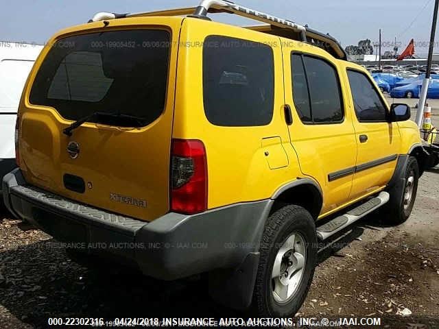 5N1ED28T23C672547 - 2003 NISSAN XTERRA XE/SE YELLOW photo 4