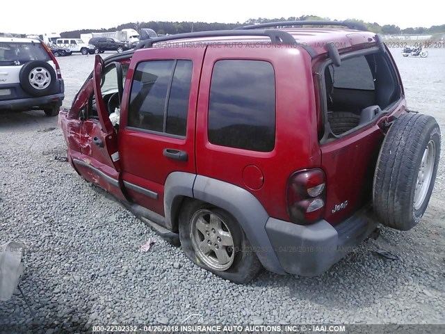 1J4GK48KX5W613005 - 2005 JEEP LIBERTY SPORT Qırmızı foto 3