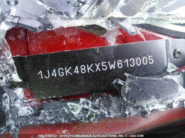 1J4GK48KX5W613005 - 2005 JEEP LIBERTY SPORT Qırmızı foto 9