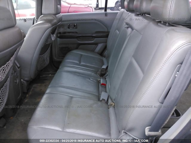 2HKYF18745H508099 - 2005 HONDA PILOT EXL BLUE photo 8