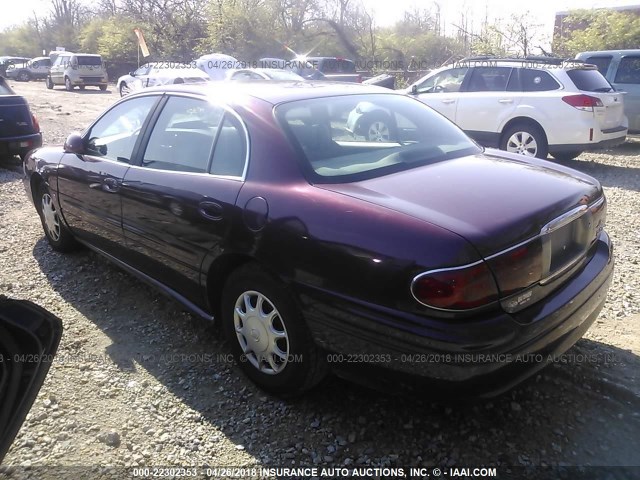 1G4HP52K044109658 - 2004 BUICK LESABRE CUSTOM MAROON photo 3