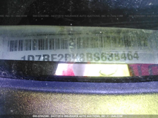 1D7RE2BK8BS638464 - 2011 DODGE DAKOTA ST 白色 照片 9