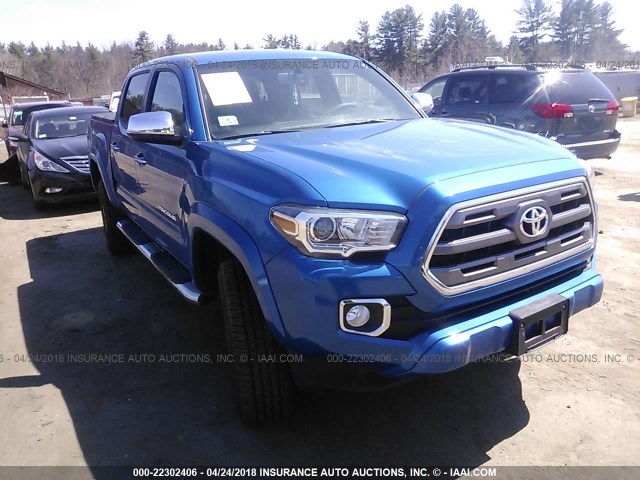 3TMGZ5ANXHM082601 - 2017 TOYOTA TACOMA DOUBLE CAB/LTD BLUE photo 1