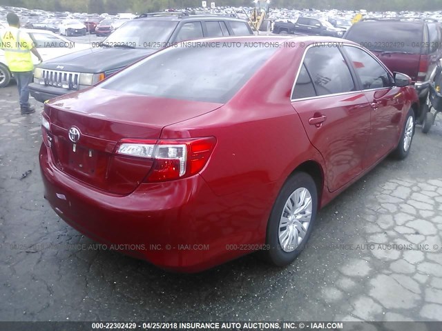 4T1BF1FK1EU854447 - 2014 TOYOTA CAMRY L/SE/LE/XLE 红色 照片 4