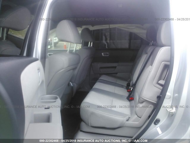 5FNYF4H27EB026277 - 2014 HONDA PILOT LX SILVER photo 8