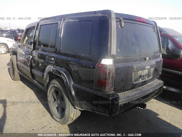 1J8HH48K57C696588 - 2007 JEEP COMMANDER BLACK photo 3