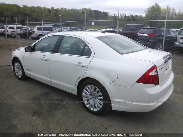 3FADP0L37AR395188 - 2010 FORD FUSION HYBRID WHITE photo 3