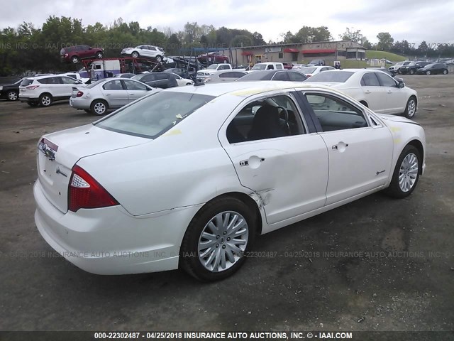 3FADP0L37AR395188 - 2010 FORD FUSION HYBRID WHITE photo 4