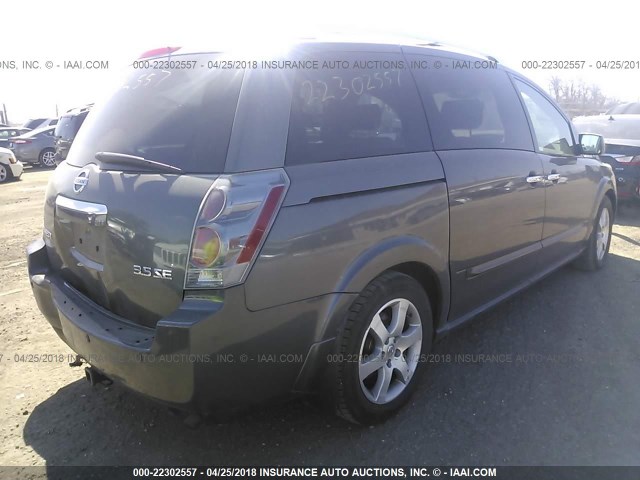 5N1BV28U78N123057 - 2008 NISSAN QUEST S/SE/SL GRAY photo 4