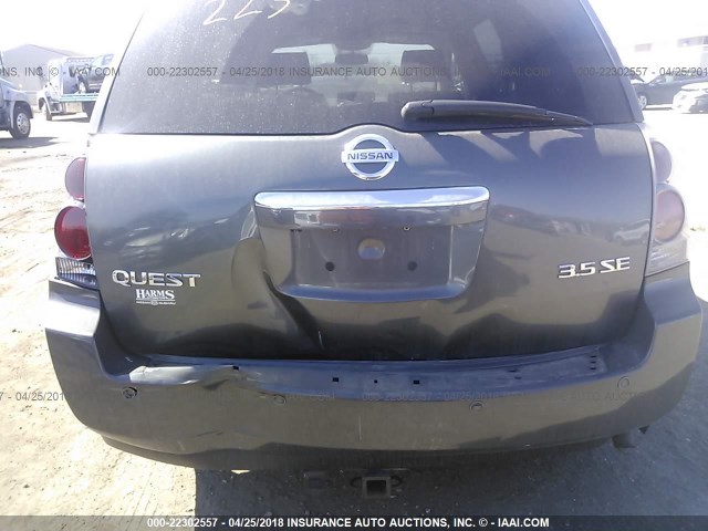 5N1BV28U78N123057 - 2008 NISSAN QUEST S/SE/SL GRAY photo 6