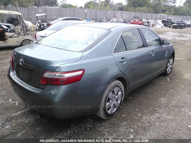 4T1BE46K47U634596 - 2007 TOYOTA CAMRY NEW GENERAT CE/LE/XLE/SE TURQUOISE photo 4