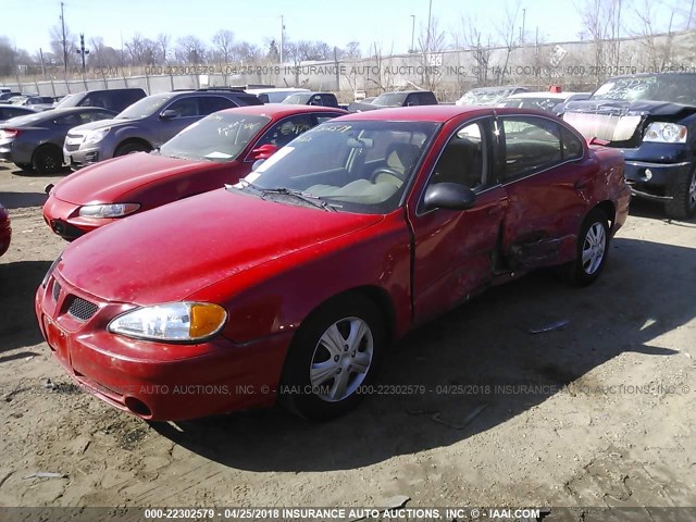 1G2NF52F84M563724 - 2004 PONTIAC GRAND AM SE1 RED photo 2