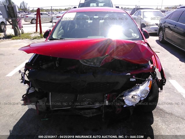 2T1BU4EEXAC426679 - 2010 TOYOTA COROLLA S/LE/XLE RED photo 6