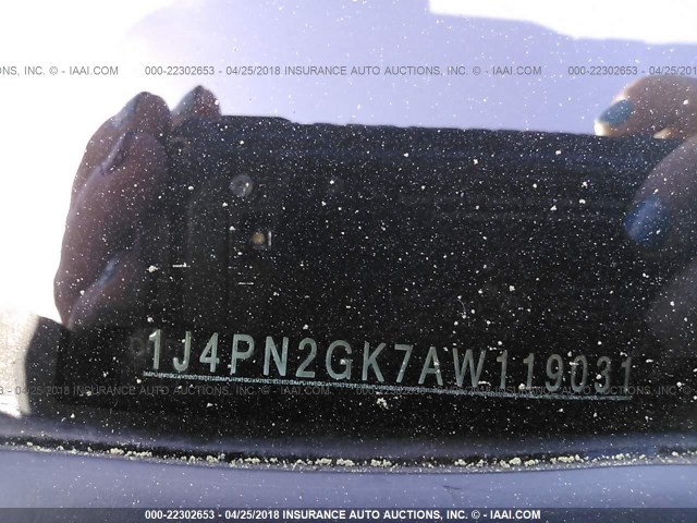 1J4PN2GK7AW119031 - 2010 JEEP LIBERTY SPORT 黑色 照片 9