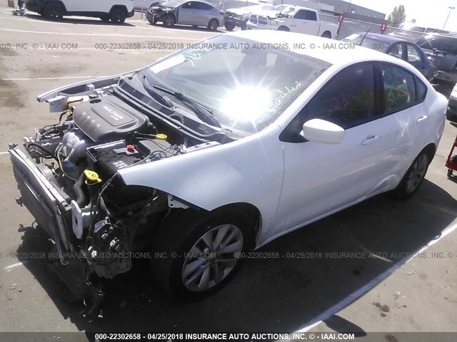 1C3CDFBB6ED913871 - 2014 DODGE DART SXT WHITE photo 2