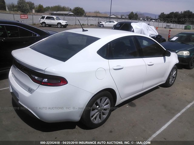 1C3CDFBB6ED913871 - 2014 DODGE DART SXT WHITE photo 4