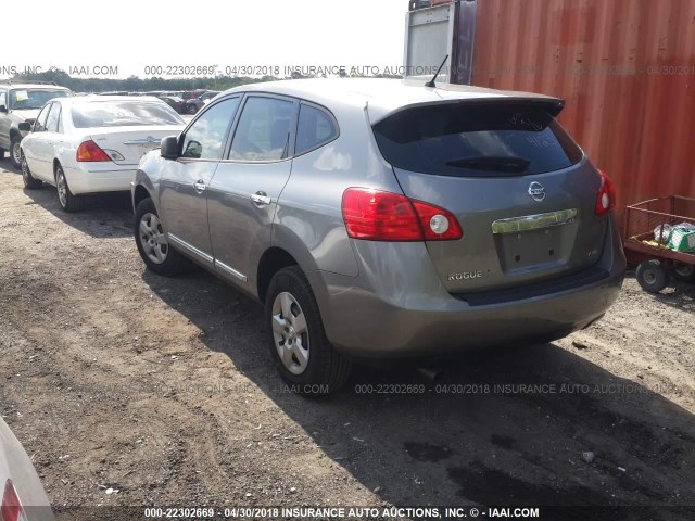 JN8AS5MV6DW132480 - 2013 NISSAN ROGUE S/SV GRAY photo 3