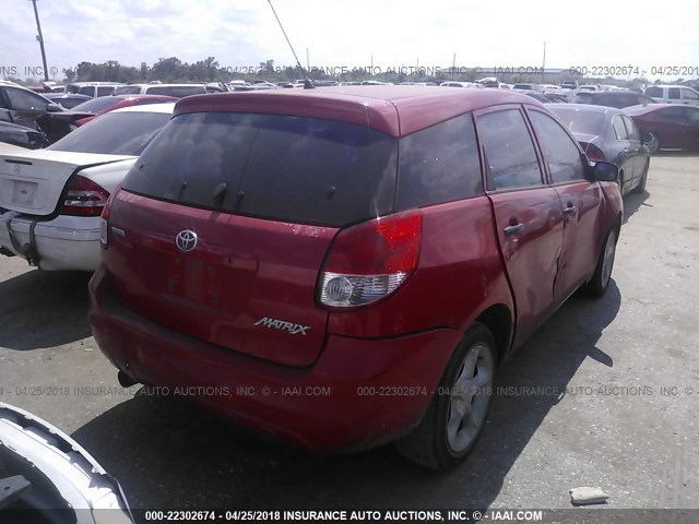 2T1KR32E14C301297 - 2004 TOYOTA COROLLA MATRIX XR RED photo 4