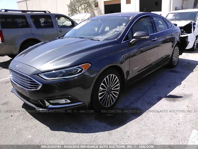 3FA6P0RU5JR127989 - 2018 FORD FUSION TITANIUM/PLATINUM HEV GRAY photo 2