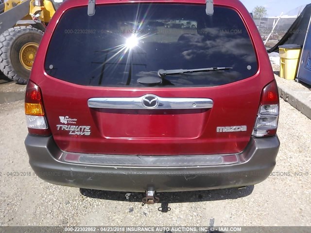 4F2YU09191KM67376 - 2001 MAZDA TRIBUTE LX/ES RED photo 6