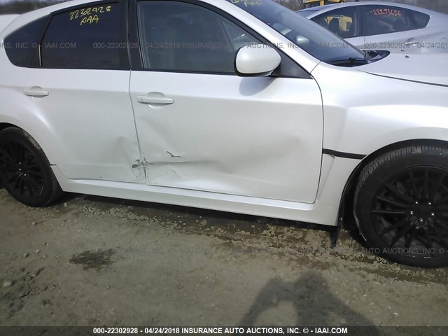 JF1GR7E60BG818712 - 2011 SUBARU IMPREZA WRX WHITE photo 6