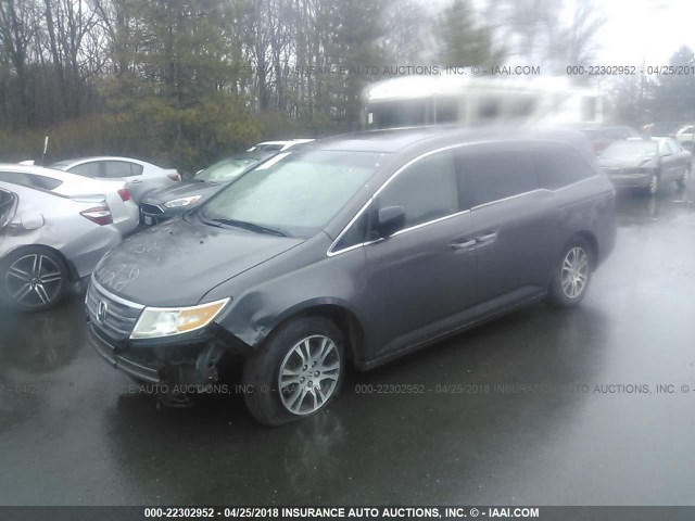 5FNRL5H67CB111820 - 2012 HONDA ODYSSEY EXL შავი ფოტო 2