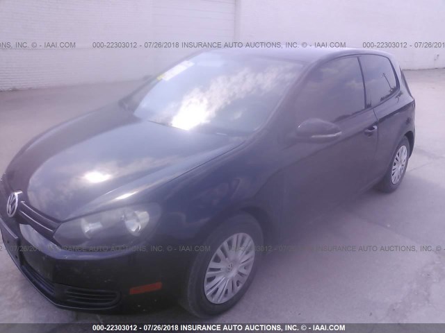 WVWAB7AJ1CW291768 - 2012 VOLKSWAGEN GOLF BLACK photo 2