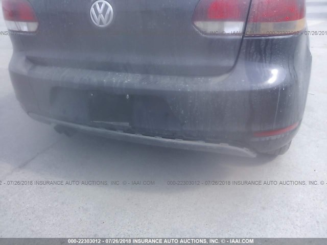 WVWAB7AJ1CW291768 - 2012 VOLKSWAGEN GOLF BLACK photo 6