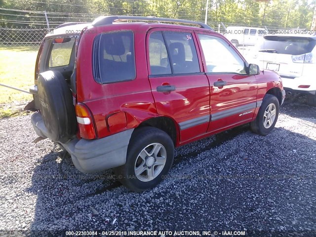 2CNBE134546902733 - 2004 CHEVROLET TRACKER RED photo 4