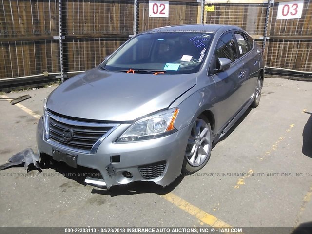 3N1AB7APXEY260036 - 2014 NISSAN SENTRA S/SV/SR/SL GRAY photo 2