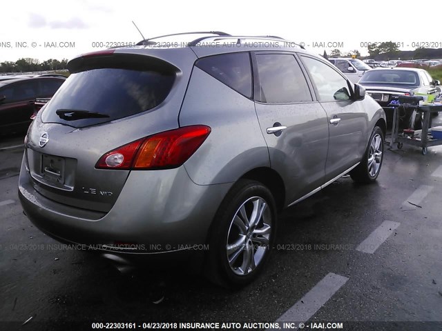 JN8AZ18W69W110672 - 2009 NISSAN MURANO S/SL/LE GRAY photo 4